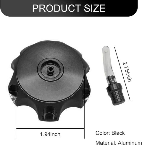 ZBGUN 1 PC Car Hexagonal Gas Fuel Tank Cap Ventilation Pipe, CNC Alloy Fuel Tank Cap with Breathing Valve, Universal for 50cc 70cc 90cc 110cc 125cc 140cc 150cc 160cc Pit Dirt Motor Bike (Black) in Saudi Arabia