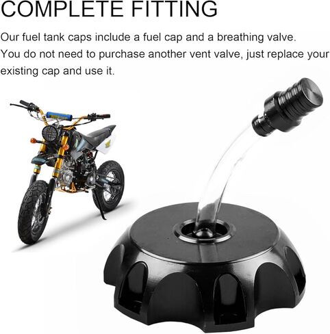 ZBGUN 1 PC Car Hexagonal Gas Fuel Tank Cap Ventilation Pipe, CNC Alloy Fuel Tank Cap with Breathing Valve, Universal for 50cc 70cc 90cc 110cc 125cc 140cc 150cc 160cc Pit Dirt Motor Bike (Black) in Saudi Arabia