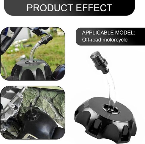 ZBGUN 1 PC Car Hexagonal Gas Fuel Tank Cap Ventilation Pipe, CNC Alloy Fuel Tank Cap with Breathing Valve, Universal for 50cc 70cc 90cc 110cc 125cc 140cc 150cc 160cc Pit Dirt Motor Bike (Black) in Saudi Arabia