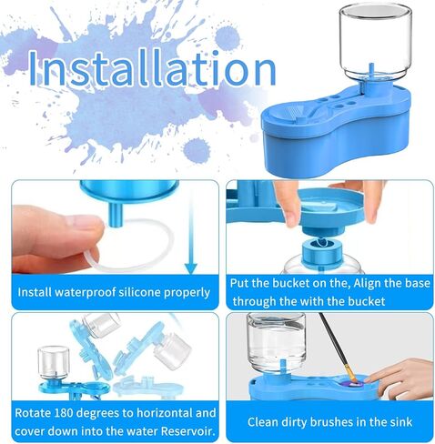 JEChrochen Paint Brush Cleaner Watercolor Brush Rinser Cleaning Rinse Cup Painting Water Dispenser Oil Paint Brushes Cleaner for Acrylic and Water Based Craft Supplies Tools Gift for Adults Artist Kid in Saudi Arabia