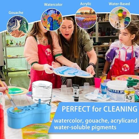JEChrochen Paint Brush Cleaner Watercolor Brush Rinser Cleaning Rinse Cup Painting Water Dispenser Oil Paint Brushes Cleaner for Acrylic and Water Based Craft Supplies Tools Gift for Adults Artist Kid in Saudi Arabia