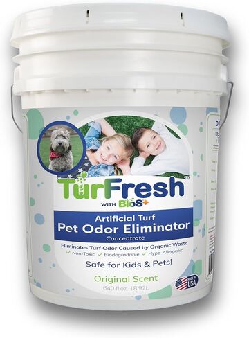 TurFresh BioS+ Artifical Turf Cleaner Pet Odor Eliminator; Organic, Non-Toxic, Eco-Friendly Enzyme Concentrate; Outdoor Use; 5 Gallon in Saudi Arabia