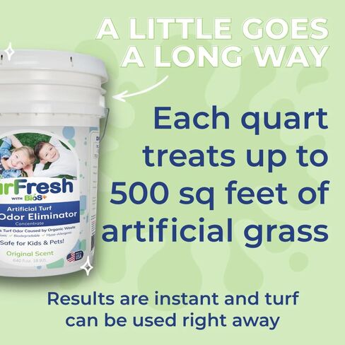 TurFresh BioS+ Artifical Turf Cleaner Pet Odor Eliminator; Organic, Non-Toxic, Eco-Friendly Enzyme Concentrate; Outdoor Use; 5 Gallon in Saudi Arabia