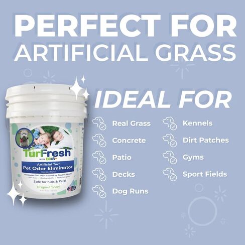 TurFresh BioS+ Artifical Turf Cleaner Pet Odor Eliminator; Organic, Non-Toxic, Eco-Friendly Enzyme Concentrate; Outdoor Use; 5 Gallon in Saudi Arabia