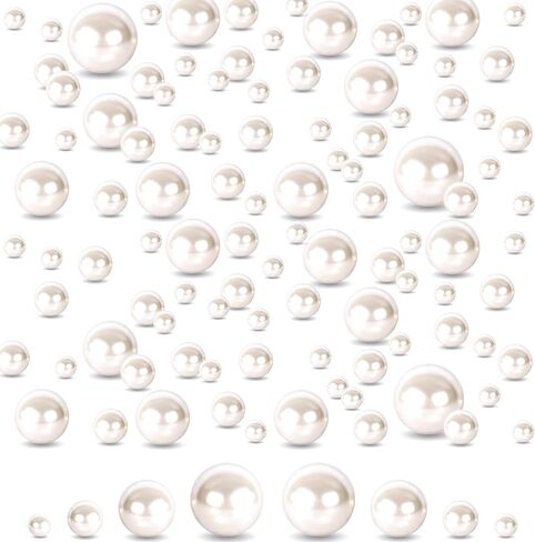 DomeStar 110PCS Floating Beads No Hole, Floating Pearls Vase Fillers Table Centerpieces Faux Pearls for Vase Floating Candle Centerpiece Home Weddings Party Decoration, 10/14/20/30 mm(Gold) in Kuwait