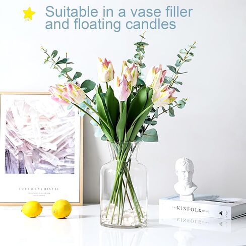 DomeStar 110PCS Floating Beads No Hole, Floating Pearls Vase Fillers Table Centerpieces Faux Pearls for Vase Floating Candle Centerpiece Home Weddings Party Decoration, 10/14/20/30 mm(Gold) in Kuwait