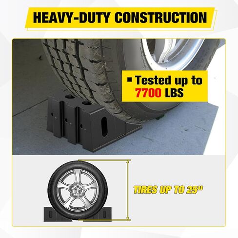 Nilight Wheel Chocks, Heavy Duty Wheel Stopper for Car, Truck, Trailer, RV, Caravan, Motorcycle, 8.3" x 9.2" x 4.7", 2-Pack in Saudi Arabia
