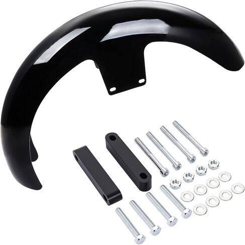Motorcycle Front Fender 21 inch Mudguard Front Fender Fit for Harley Touring Road King Electra Glide Street Glide (Fiber Black) in Kuwait