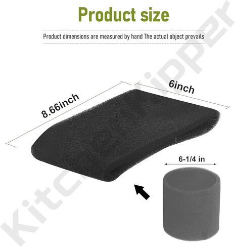 90585 Shop Vac Filter Foam VF2001 Foam للمكنسة الكهربائية الرطبة والجافة، Shop-Vac، Vacmaster & Genie Shop مكنسة كهربائية، بدائل 9058500 (3 عبوات) in Kuwait