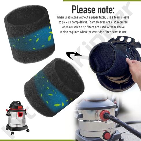 90585 Shop Vac Filter Foam VF2001 Foam للمكنسة الكهربائية الرطبة والجافة، Shop-Vac، Vacmaster & Genie Shop مكنسة كهربائية، بدائل 9058500 (3 عبوات) in Kuwait