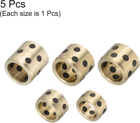 MECCANIXITY Sleeve Bearings 14mm/0.55" Bore,20mm/0.79" OD,Wrapped Oilless Bushings Brass Graphite,JDB Oilless Graphite Lubricating Brass Bearing Bushing Sleeve 1 Set（5pcs) in Saudi Arabia