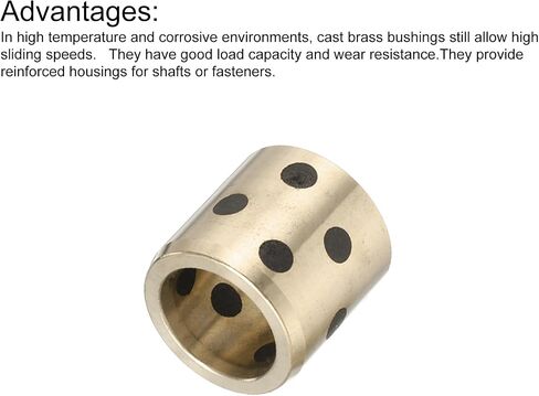 MECCANIXITY Sleeve Bearings 14mm/0.55" Bore,20mm/0.79" OD,Wrapped Oilless Bushings Brass Graphite,JDB Oilless Graphite Lubricating Brass Bearing Bushing Sleeve 1 Set（5pcs) in Saudi Arabia