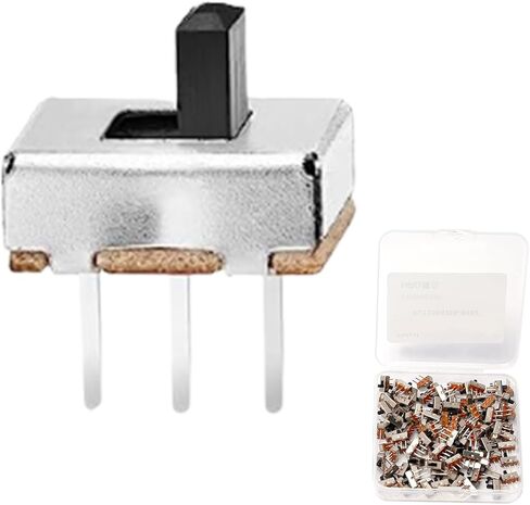 Mriuuod الشريحة التبديل SPDT 100 قطعة صغيرة مايكرو 3 مللي متر العمودي الشريحة التبديل 1P2T ل PCB اللوح الإلكتروني اردوينو in Kuwait