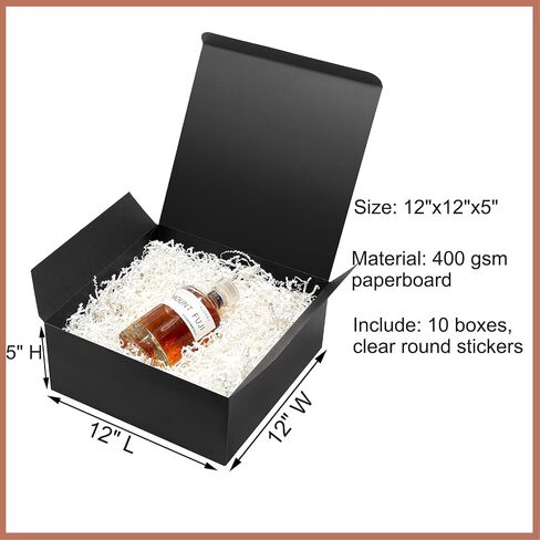 Mcfleet 12x12x5 Inches Large Gift Boxes with Lids 10 Pack Bridesmaid Proposal Boxes White Extra Deep Gift Box for Presents, Craft Boxes for Wedding, Graduation, Holiday, Christmas, Birthday Gift in Saudi Arabia