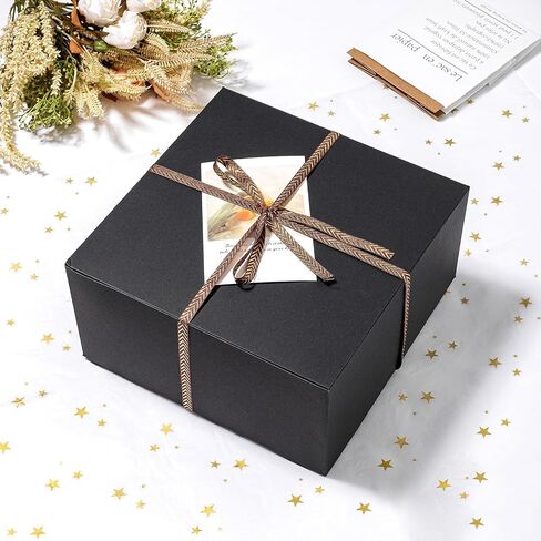 Mcfleet 12x12x5 Inches Large Gift Boxes with Lids 10 Pack Bridesmaid Proposal Boxes White Extra Deep Gift Box for Presents, Craft Boxes for Wedding, Graduation, Holiday, Christmas, Birthday Gift in Saudi Arabia