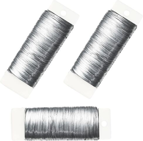 Helonge Floral Wire 22 Gauge, Silver 3 Pcs Flexible and Sturdy Wire for Floral Arrangements and DIY Crafts in Saudi Arabia