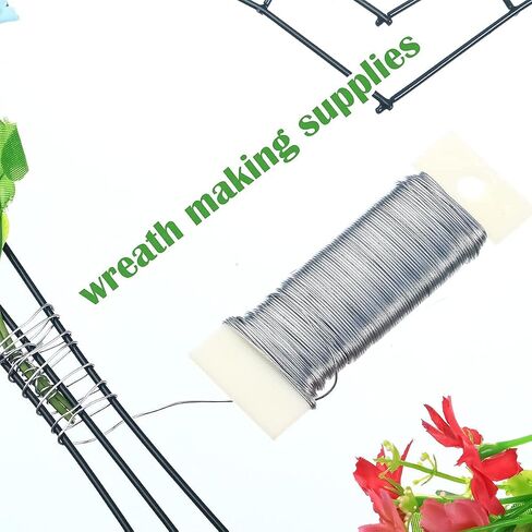 3 Pack Floral Wire 22 Gauge Wire for Jewelry Making 114 Yard Craft Wire Silver Thin Paddle Wire Wreath Making Supplies Florist Wire Flower Wire, Silver in Saudi Arabia