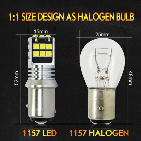 ستارك بروجكتور LED لمبة 1157 LED شريحة قلاب عالية الطاقة تناسب BAY15D 7528 2357 2057 للأضواء الاحتياطية والأضواء العكسية ضوء الذيل 6000K أبيض (ترقية، حزمة من 2) in Kuwait