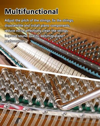 طقم ضبط البيانو 24 قطعة من طقم ضبط البيانو مع حقيبة محمولة، مفتاح ضبط، قفل مفتاح الربط، يستخدم لضبط ضبط وإصلاح البيانو كتم الصوت in Kuwait