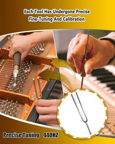 طقم ضبط البيانو 24 قطعة من طقم ضبط البيانو مع حقيبة محمولة، مفتاح ضبط، قفل مفتاح الربط، يستخدم لضبط ضبط وإصلاح البيانو كتم الصوت in Kuwait