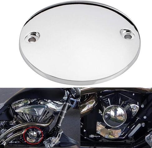 XMMT 2-Hole Aluminum Ignition Engine Timing Points Cover for Harley Big Twin Sportster 883, Chrome in Saudi Arabia