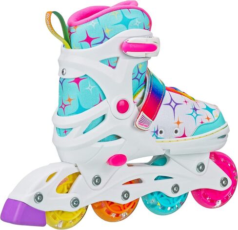 زلاجات ذات عجلات مضاءة قابلة للتعديل من Roller Derby Stryde Youth مع معدات حماية، مقاس قابل للتعديل، تتضمن معدات حماية ثلاثية in Kuwait