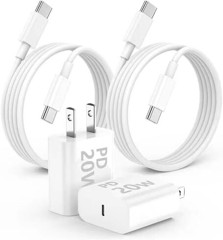 شاحن iPhone 15 شحن سريع 10 أقدام، 20 واط USB C شاحن سريع لهاتف iPhone 15/15 Plus/Pro Max iPad Pro 12.9/11 بوصة، iPad Air، كتلة شاحن حائط من النوع C مع كابل شحن طويل جدًا من C إلى C (عبوتان) in Kuwait