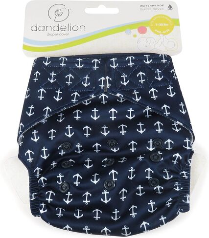 Dandelion Diapers Cover Shell with Hook and Loop, Nautical Anchors, One Size in Saudi Arabia
