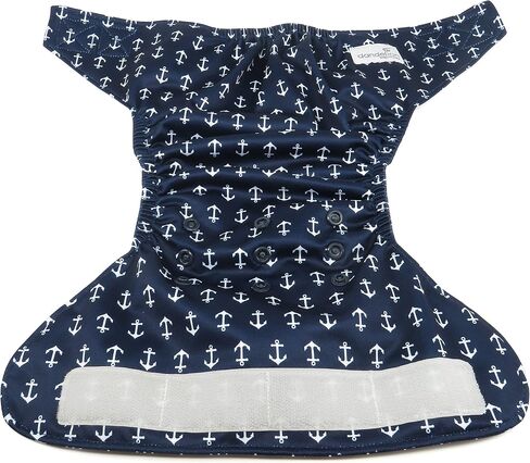 Dandelion Diapers Cover Shell with Hook and Loop, Nautical Anchors, One Size in Saudi Arabia