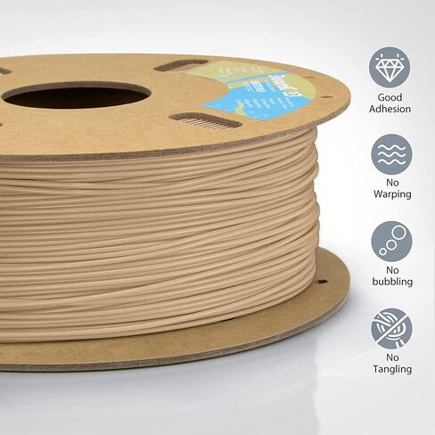 DURAMIC 3D Matte PLA Filament 1.75mm Beige, 1kg Cardboard Spool Matte Finish 3D Printer Filament PLA 1.75mm Dimensional Accuracy 99% +/- 0.03 mm, Printing with FDM 3D Printer, Easy to Remove Support in Saudi Arabia