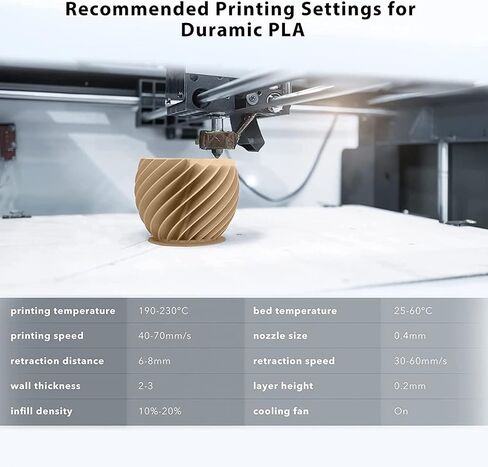 DURAMIC 3D Matte PLA Filament 1.75mm Beige, 1kg Cardboard Spool Matte Finish 3D Printer Filament PLA 1.75mm Dimensional Accuracy 99% +/- 0.03 mm, Printing with FDM 3D Printer, Easy to Remove Support in Saudi Arabia