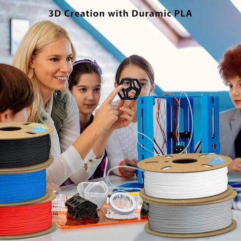 DURAMIC 3D Matte PLA Filament 1.75mm Beige, 1kg Cardboard Spool Matte Finish 3D Printer Filament PLA 1.75mm Dimensional Accuracy 99% +/- 0.03 mm, Printing with FDM 3D Printer, Easy to Remove Support in Saudi Arabia