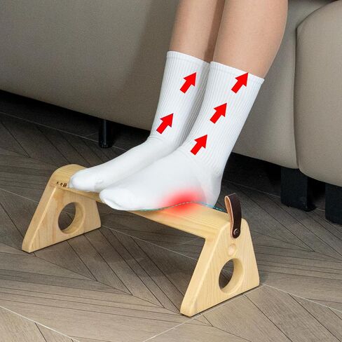MUYUFAFA Portable Foot Rest for Under Desk at Work (Natural Wood/Arch Support) - Upgraded Non-Slip Foot Stool, Ergonomic Foot Rest, Pain Relief and Leg Support Stool for Office/Home/Work/Gaming/Gift in Saudi Arabia