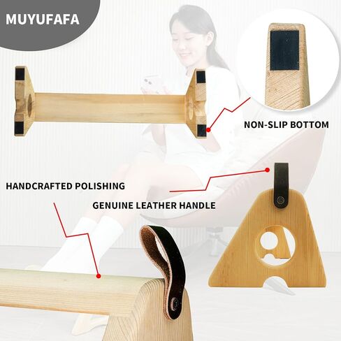 MUYUFAFA Portable Foot Rest for Under Desk at Work (Natural Wood/Arch Support) - Upgraded Non-Slip Foot Stool, Ergonomic Foot Rest, Pain Relief and Leg Support Stool for Office/Home/Work/Gaming/Gift in Saudi Arabia