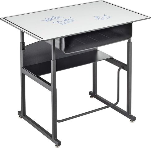 Safco AlphaBetter Stand-Up Student Desk, Features a Swinging Pendulum Footrest Bar & a 28" W x 20" D Durable Desktop, Adjustable Height, Gray in Saudi Arabia