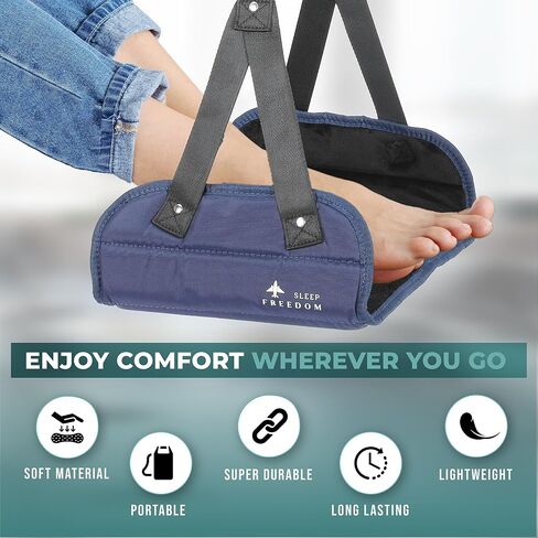 Sleep Freedom Airplane Footrest - Travel Essentials Helps with Legs Swelling & Blood Circulation - Comfortable Design for Long Flight in Saudi Arabia