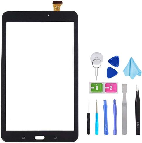 قطعة بديلة لشاشة اللمس باللون الأسود من T Phael لجهاز Samsung Galaxy Tab E 8.0 T377 محول رقمي SM-T377 T377A T377V T377P T377T (لا يشمل LCD) in Kuwait