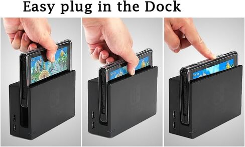 غطاء حماية شفاف من تريكاري لجهاز نينتندو سويتش OLED مقاس 7 بوصات 2021 لوحدة التحكم الرئيسية لجهاز Joycon غطاء شفاف قابل للإرساء غطاء مسند in Kuwait