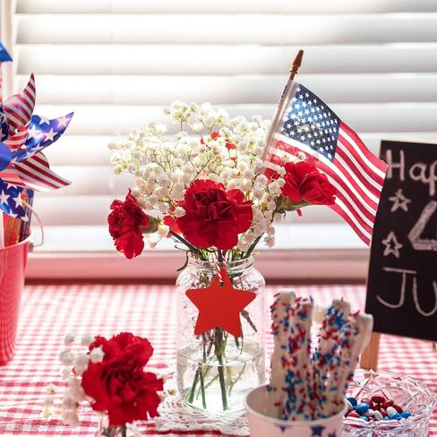 Whaline 120Pcs Star Gift Tags Patriotic Paper Tags Red Blue White Star Hanging Labels 4th of July Wishes Labels with 2 Rolls String for Independence Day Birthday DIY Gift Party Favor Decor in Saudi Arabia