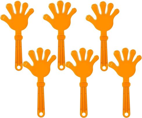 ZCYSRLQIN 6 Pcs 11 Inch Hand Clappers Orange Large Clappers Noisemakers Noise Makers Party Favors Jumbo Plastic Party Clapper Sporting Events Cheers Ball Dance Basketball Football Noisemakers in Saudi Arabia