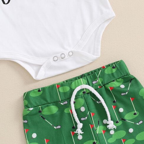 Baby Boy Girl Summer Clothes Daddy's Future Golfing Buddy Short Sleeve Romper Long Pants Hat Newborn Golf Outfits in Saudi Arabia