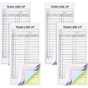 Clabby 240 Sets 8 Packs Baseball/Softball Lineup Cards Coaching 4 Part Carbonless Copies, 30 Games 16 Player Roster Line up Sheet Scorebook for Gameday Essential Sport Team Coach Umpire, 3.86 x 7.87 in Kuwait