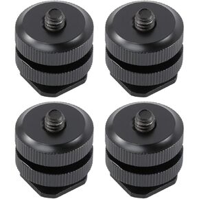4pcs Double Layer Hot Shoe Flash Adapter with Tripod Screw Mount, Aluminum Alloy Camera Cold Shoe Mount for DSLR Photography Accessories in Kuwait
