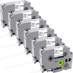 unoka استبدال الشريط proce p-touch clear 12 مم 0.47 Tze-131 ، Tze TZ صانع الملصقات يعبئ أسود على شفاف للمس in Kuwait