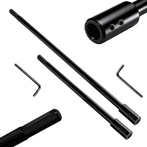 Drill Bit Extension Set, 18'' & 12'' Extension Bit Set for 3/8" Hex Shank, Forstner Bit Extension for 10.5" & 16.25" Drilling Depth, Hole Saw Extension with Hex Key for Cabinetry, Furniture Making in Kuwait