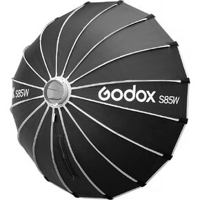 Godox S85W مظلة سريعة التحرير Softbox - 33.5 بوصة (85 سم) معدّل مكافئ مكافئ Bowens-Mount مع تصميم داخلي أبيض للاستوديو وصورة الموقع، والإضاءة العصرية والتجارية in Kuwait