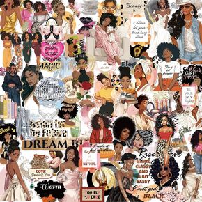 ملصقات ملصقات Magic Girl Secal للمخططين ، التقويمات ، المجلات ، لوحات الرؤية ، المشاريع ، كمبيوتر محمول وزجاجات المياه - جودة متميزة ، مرسومة باليد ، مقاومة للماء - سجلات السكر للنساء - 24 صفحة in Kuwait