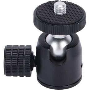 Mini Tripod Ball Head with 1/4 Inch Screw, Hot Shoe Mount Adapter, Black Compact Design - Durable Aluminum Alloy, Adjustable Angle, Portable for DSLR Camera (Black Ball) in Kuwait