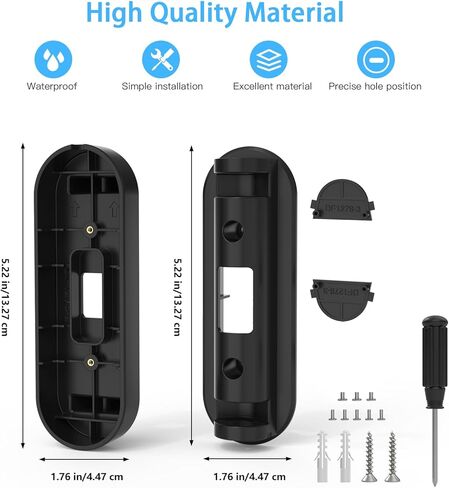 حامل جرس باب قابل للتعديل لجرس Google Nest Doorbell السلكي من الجيل الثالث، حامل بزاوية متوافق مع كاميرا Nest Doorbell، أسود in Kuwait