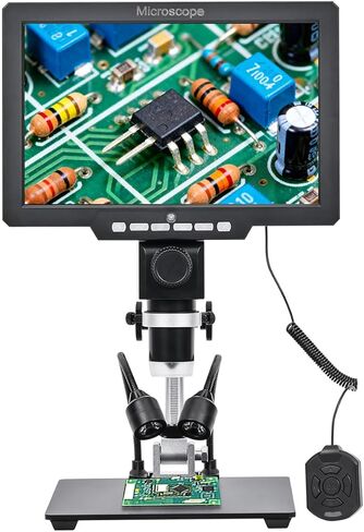 VBESTLIFE Digital Microscope, 10.1 Inch IPS Screen 2000X Magnification 12MP Camera with 32GB Storage, for PCB Repair, Real Time Recording (with Battery US Plug 110V) in Saudi Arabia